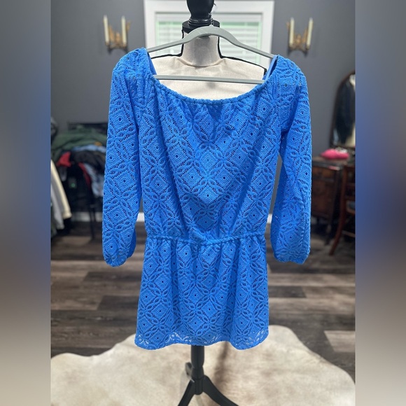 Lilly Pulitzer Lana Skort Romper Dress Size Small Blue Shell Lace Preppy Skort - Picture 2 of 9